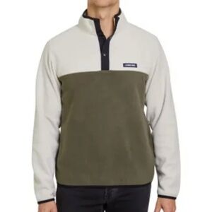 Lands' End Heritage Fleece Snap Neck Pullover Forest Moss/Light Stone Size‎ XL